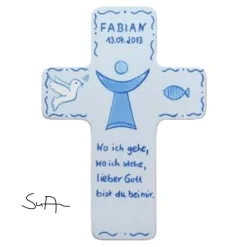 Taufkreuz Holzkreuz Kinderkreuz mit christlichem Motiv  zur Taufe/Geburt/Kommunion