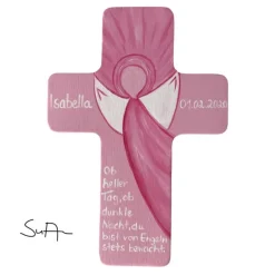 Taufkreuz Holzkreuz Kinderkreuz Engel  zur Taufe/Geburt/Kommunion