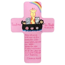 Taufkreuz Holzkreuz Kinderkreuz "Arche" zur Taufe/Geburt/Kommunion