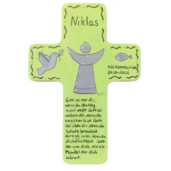Taufkreuz Holzkreuz Kinderkreuz mit christlichem Motiv  zur Taufe/Geburt/Kommunion