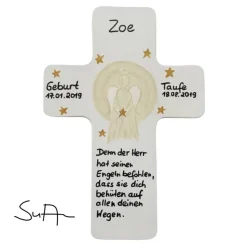 Taufkreuz Holzkreuz Kinderkreuz Engel  zur Taufe/Geburt/Kommunion