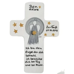 Taufkreuz Holzkreuz Kinderkreuz Engel  zur Taufe/Geburt/Kommunion