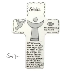 Taufkreuz Holzkreuz Kinderkreuz mit christlichem Motiv  zur Taufe/Geburt/Kommunion