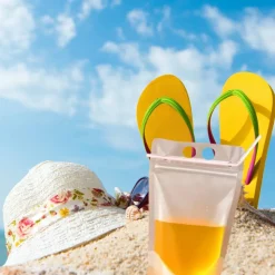 Team Braut, Team Bride Junggesellinnenabschied Getränkebeutel mit Stohhalm, JGA, Trinkbeutel