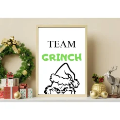 TEAM GRINCH Poster Print Weihnachten Wandkunst Weihnachtsdeko Weihnachtsgeschenk Wanddeko Geschenkidee Weihnachtsmuffel