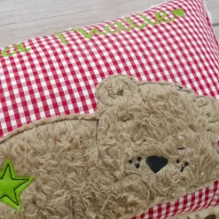 Teddykissen Bär Namenskissen Taufkissen Kuschelkissen Kindergartenkissen