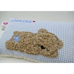 Teddykissen Bär Namenskissen Taufkissen Kuschelkissen Kindergartenkissen