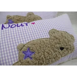 Teddykissen Bär Namenskissen Taufkissen Kuschelkissen Kindergartenkissen
