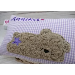 Teddykissen Bär Namenskissen Taufkissen Kuschelkissen Kindergartenkissen