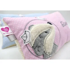 Teddykissen Kleiner Dachs Namenskissen Taufkissen Kuschelkissen Kindergartenkissen