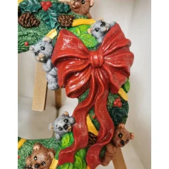 Teddyweihnachtskranz aus Keramik