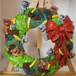 Teddyweihnachtskranz aus Keramik