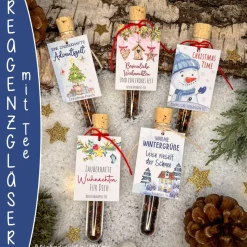 Tee Reagenzgläser weihnachtlich, personalisierte Geschenke, Früchtetee im Reagenzglas