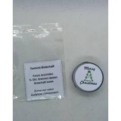 Teelicht mit versteckter Botschaft, Weihnachten