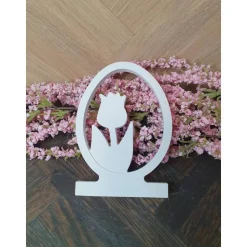 Teelichthalter aus Keraflott - Einschieber Osterei mit Tulpe