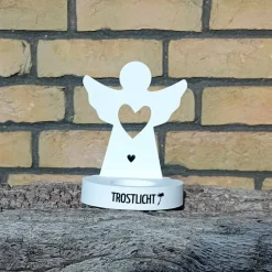 Teelichthalter Engel in Gedenken an dein Sternenkind aus Raysin