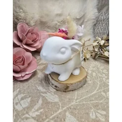 Teelichthalter Hase – stilvolle Keramik Osterdeko, 13 x 8 x 7,5 cm, 430 g