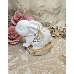 Teelichthalter Hase – stilvolle Keramik Osterdeko, 13 x 8 x 7,5 cm, 430 g