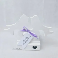 Teelichthalter mit Einschieber -Vogelpärchen- zum Hochzeitstag