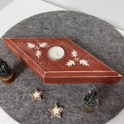 Teelichthalter Raute Massivholz