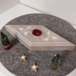 Teelichthalter Raute Massivholz