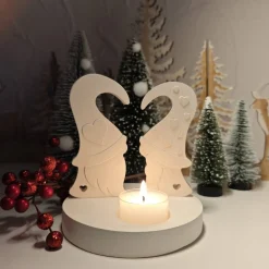 Teelichthalter Sockel -  Wichtelliebe mit Herz - als Valentinstagsgeschenk oder Dekoration zu Weihnachten