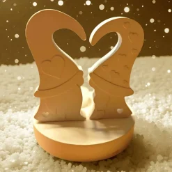 Teelichthalter Sockel -  Wichtelliebe mit Herz - als Valentinstagsgeschenk oder Dekoration zu Weihnachten