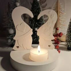 Teelichthalter Sockel -  Wichtelliebe mit Herz - als Valentinstagsgeschenk oder Dekoration zu Weihnachten