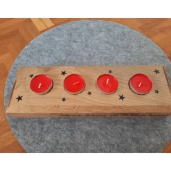 Teelichthalter/Adventsbalken aus Holz
