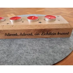 Teelichthalter/Adventsbalken aus Holz