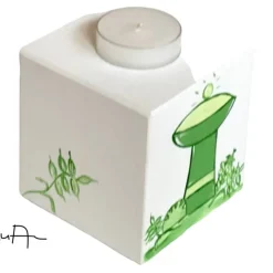 Teelichthalter/Kerzenwürfel/Teelichtwürfel aus Holz "christliches Motiv Kelch"