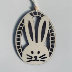 7-teilige Eieranhänger aus Holz, Holzeier als Dekoration oder Geschenk zu Ostern, filigrane gelaserte Eier