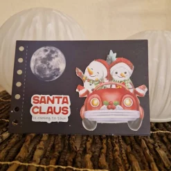 3-teilige Weihnachtskarte / Santa Claus Karten / Weihnachtskarte mit Auto / festliche Grußkarten / Weihnachten