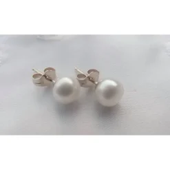 4-teiliger Hochzeitsschmuck mit echten(!) Süßwasser-Perlen, Sterling-Silber und Kristallkugeln