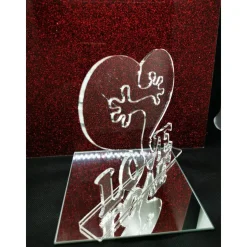 2teiliges Herz aus Acryl – personalisiertes Geschenk in verschiedenen Farben