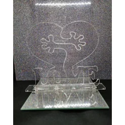 2teiliges Herz aus Acryl – personalisiertes Geschenk in verschiedenen Farben