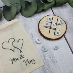 Tic Tac Toe handgemacht | Gastgeschenk Hochzeit oder Taufe | Tischspiel | Geburtstagsgeschenk
