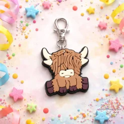 Tier Zipper Bauernhof: Schwein & Highland Kuh als Reißverschluss-Anhänger – Niedliche Zipper für Jacke, Tasche & Rucksack