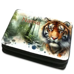 Tiger Federmäppchen inkl. Inhalt mit Name / personalisierbar
