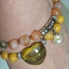 Tigerauge Herz Edelstein Armband camel handgemacht Armband  Zugarmband