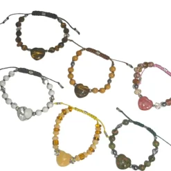 Tigerauge Herz Edelstein Armband camel handgemacht Armband  Zugarmband