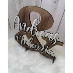 TiSaJa - Namensschild &-Zeichen Hochzeit Geschenk Jubiläum Geldgeschenk