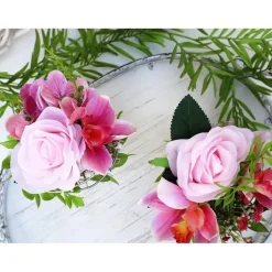 Tisch Gesteck rosa haltbar Tischdeko