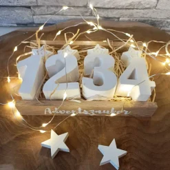 Tischdeko Advent, Raysin Zahlen-Set 1-4 mit Elch, Raysin Zahlen, Rentier Deko, Adventszahlen, Adventskranz modern