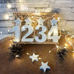 Tischdeko Advent, Raysin Zahlen-Set 1-4 mit Elch, Raysin Zahlen, Rentier Deko, Adventszahlen, Adventskranz modern