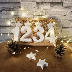 Tischdeko Advent, Raysin Zahlen-Set 1-4 mit Elch, Raysin Zahlen, Rentier Deko, Adventszahlen, Adventskranz modern