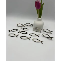 Tischdeko aus Holz Fische zur Konfirmation, Streudeko Fisch Dekoration für Taufe Kommunion, Jugendweihe