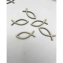 Tischdeko aus Holz Fische zur Konfirmation, Streudeko Fisch Dekoration für Taufe Kommunion, Jugendweihe