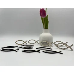 Tischdeko aus Holz Fische zur Konfirmation, Streudeko Fisch Dekoration für Taufe Kommunion, Jugendweihe