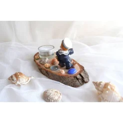 Tischdeko Baumscheibe "Matrose mit Anker"